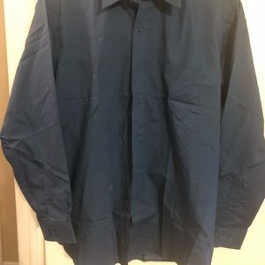 Mens long sleeve dress shirt.  New without tags. Dark blue size 17